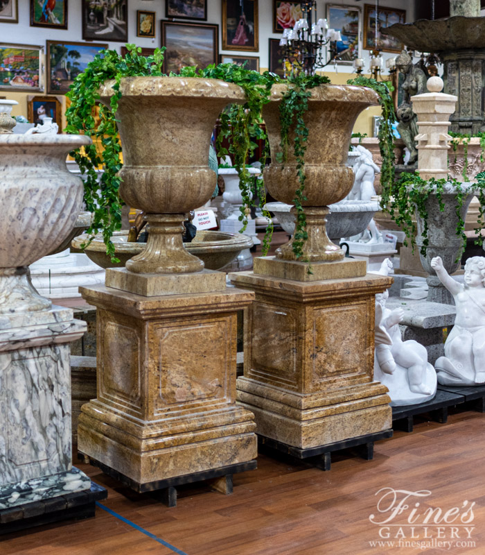 Marble Planters  - Granite Planter Pair - MP-410